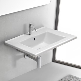Bathroom Sink Rectangular White Ceramic Bathroom Sink CeraStyle 067300-U